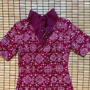 vintage red floral midi dress 🍒